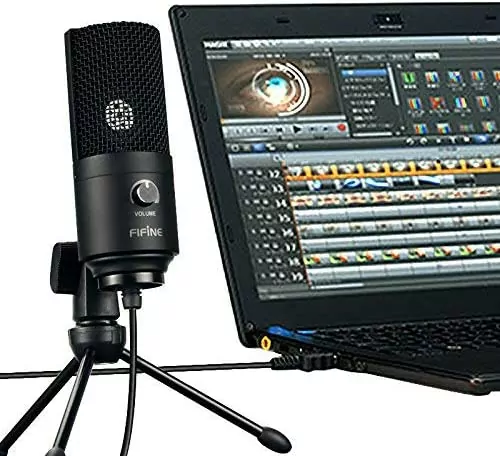 FIFINE USB Microphone Metal Condenser K669S (Silver) - Lesson With You