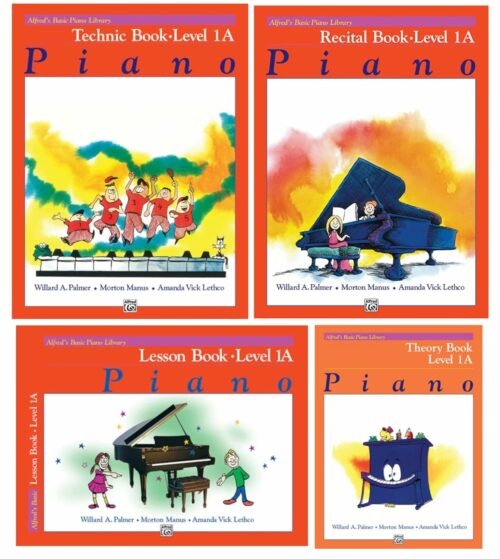 Alfred's Basic Piano Library: Level 1A Books Set (4 Books) - Lesson Book 1A, Theory Book 1A, Technic Book 1A, Recital Book 1A
