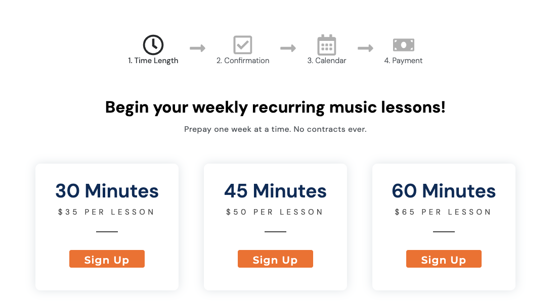 Book recurring lessons